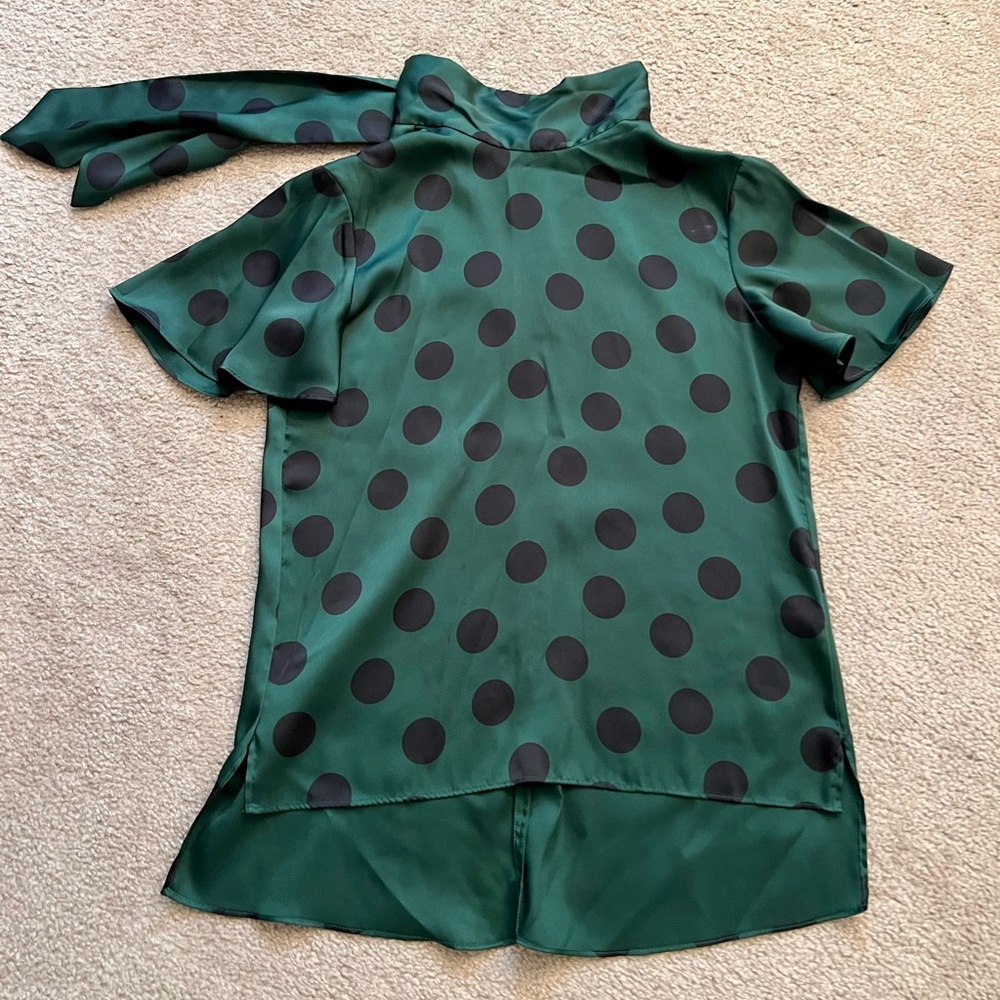 ZARA POLKA DOT SILK BLOUSE